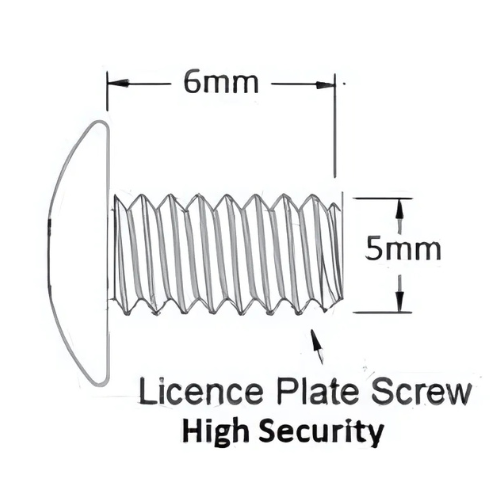 Metric M5 X 6mm - Ultra 5 Lobe Security Tag/License Plate Security Screw